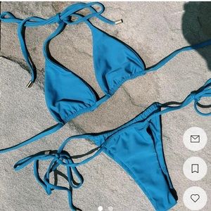 Blue sustainably made bikini